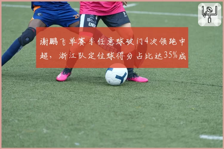 谢鹏飞单赛季任意球破门4次领跑中超，浙江队定位球得分占比达35%成利器