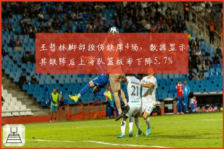 王哲林脚部挫伤缺席4场，数据显示其缺阵后上海队篮板率下降5.7%